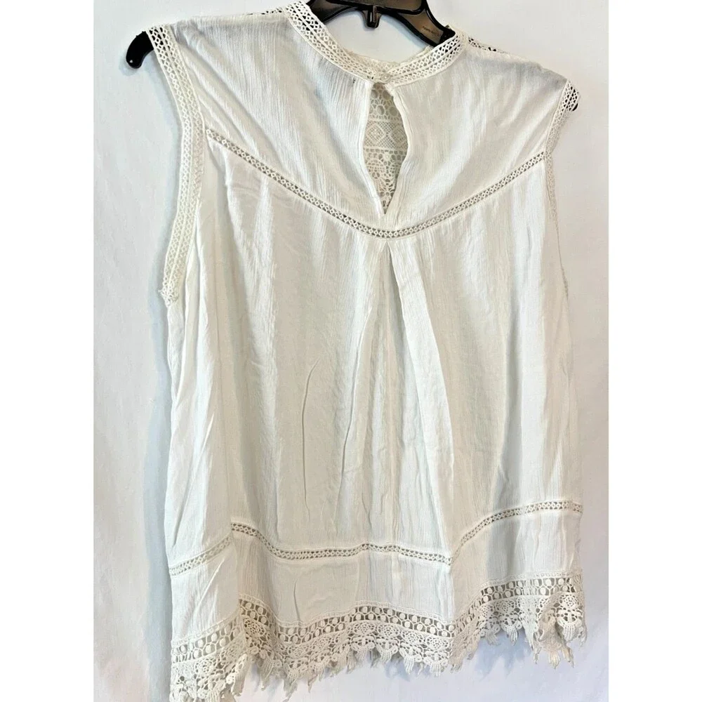 New Directions Women's Crocheted Ivory Dressy Tank Size XL - Picture 7 of 8